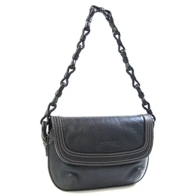 Pre-owned Loewe Black Leather Shoulder Bag ()