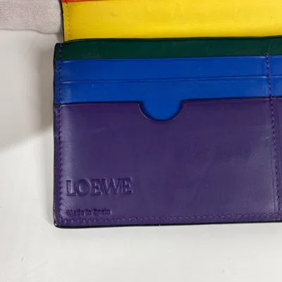 Pre-owned Loewe Black Multi-color Leather Long Wallet (bi-fold) ()