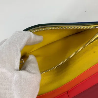 Pre-owned Loewe Black Multi-color Leather Long Wallet (bi-fold) ()