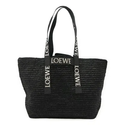 Pre-owned Loewe Black Raffia Shoulder Bag Tote Bag ()
