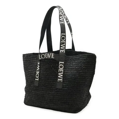 Pre-owned Loewe Black Raffia Shoulder Bag Tote Bag ()