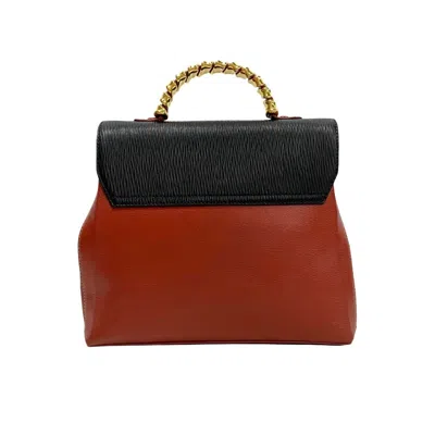Pre-owned Loewe Black Red Color Leather Handbag Shoulder Bag () In Multi