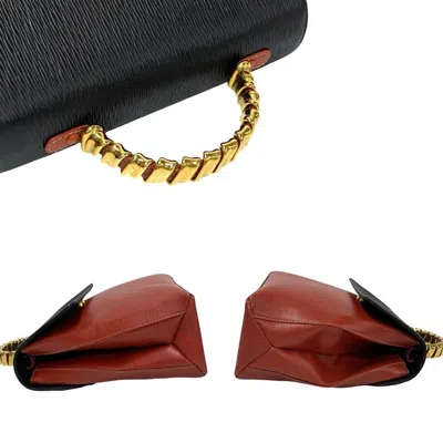 Pre-owned Loewe Black Red Color Leather Handbag Shoulder Bag () In Multi