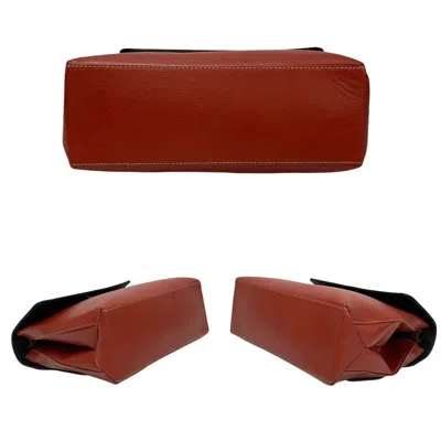 Pre-owned Loewe Black Red Color Leather Handbag Shoulder Bag () In Multi