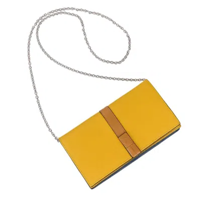 Pre-owned Loewe Blue Brown Yellow Leather Pochette Shoulder Bag ()