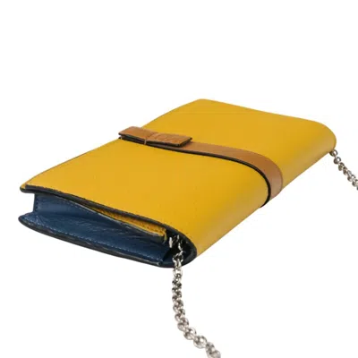 Pre-owned Loewe Blue Brown Yellow Leather Pochette Shoulder Bag ()