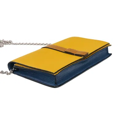 Pre-owned Loewe Blue Brown Yellow Leather Pochette Shoulder Bag ()