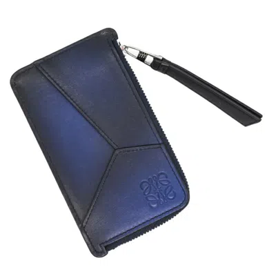 Pre-owned Loewe Blue Leather Coin Purse/coin Case ()