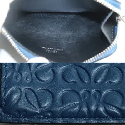 Pre-owned Loewe Blue Leather Coin Purse/coin Case ()