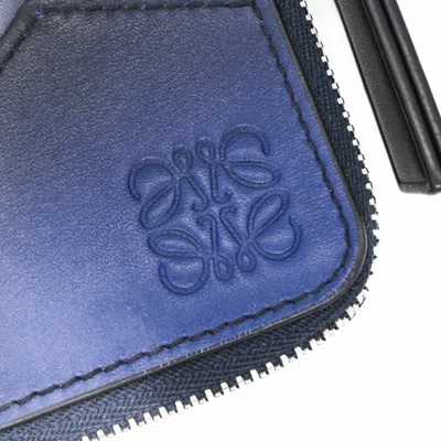 Pre-owned Loewe Blue Leather Coin Purse/coin Case ()
