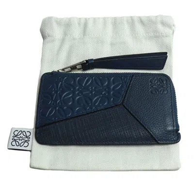 Pre-owned Loewe Blue Leather Coin Purse/coin Case ()