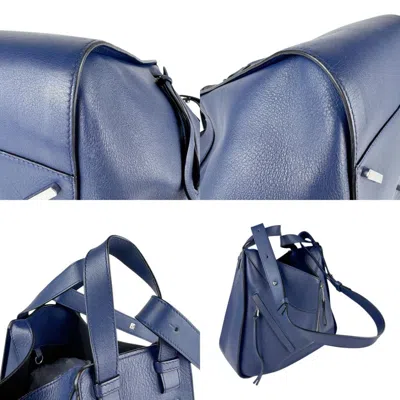Pre-owned Loewe Blue Navy Leather Handbag Shoulder Bag ()