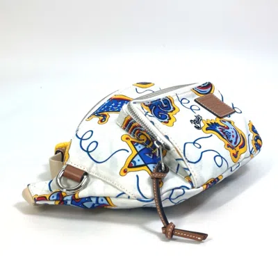Pre-owned Loewe Blue White Canvas Fanny Pack Shoulder Bag Sling Bag () In Multi