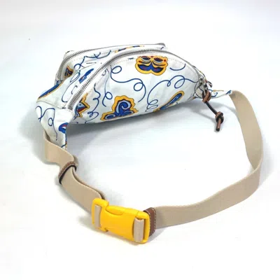 Pre-owned Loewe Blue White Canvas Fanny Pack Shoulder Bag Sling Bag () In Multi