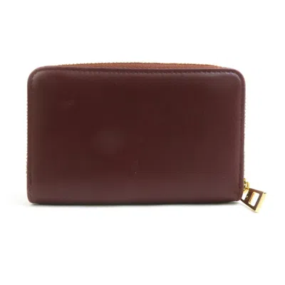 Pre-owned Loewe Bordeaux Leather Coin Purse/coin Case () In Burgundy