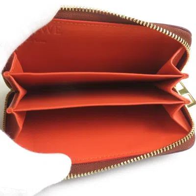 Pre-owned Loewe Bordeaux Leather Coin Purse/coin Case () In Burgundy