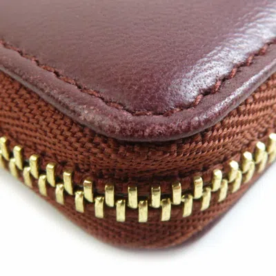 Pre-owned Loewe Bordeaux Leather Coin Purse/coin Case () In Burgundy