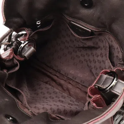 Pre-owned Loewe Bordeaux Brown Nappa Leather Shoulder Bag () In Multi