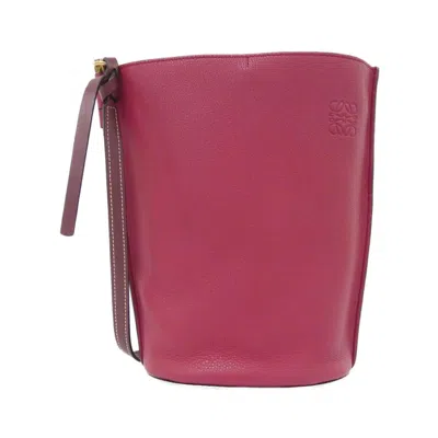 Pre-owned Loewe Bordeaux Leather Shoulder Bag () In Burgundy
