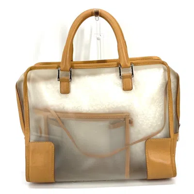 Pre-owned Loewe Brown Clear Vinyl Leather Handbag Tote Bag () In Multi