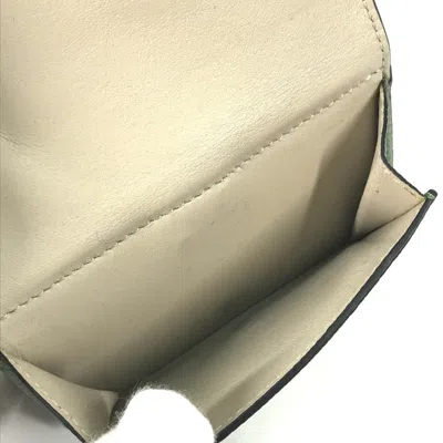 Pre-owned Loewe Brown Green Leather Wallet (tri-fold) () In Multi