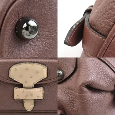 Pre-owned Loewe Brown Pink Leather Handbag Shoulder Bag () In Multi