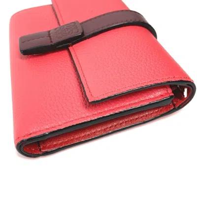 Pre-owned Loewe Brown Pink Leather Wallet (tri-fold) () In Multi