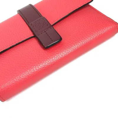 Pre-owned Loewe Brown Pink Leather Wallet (tri-fold) () In Multi