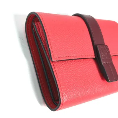 Pre-owned Loewe Brown Pink Leather Wallet (tri-fold) () In Multi