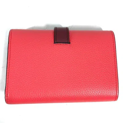 Pre-owned Loewe Brown Pink Leather Wallet (tri-fold) () In Multi