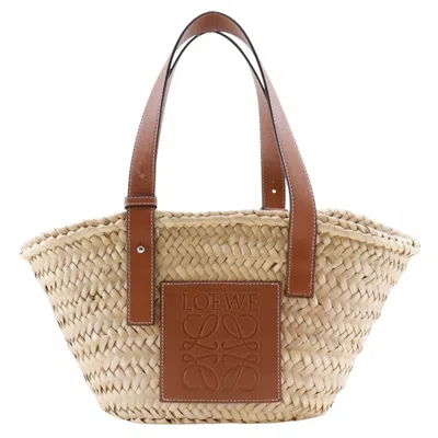Pre-owned Loewe Brown Raffia Leather Basket Tote Bag ()