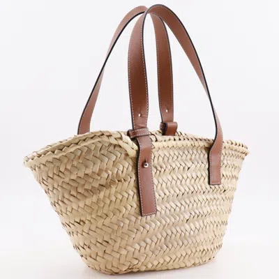 Pre-owned Loewe Brown Raffia Leather Basket Tote Bag ()