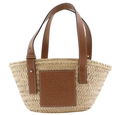 Pre-owned Loewe Brown Raffia Leather Basket Tote Bag ()