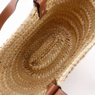 Pre-owned Loewe Brown Raffia Leather Basket Tote Bag ()