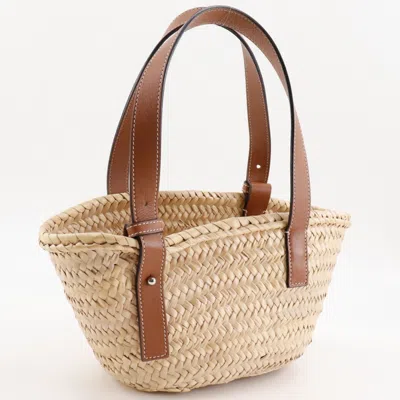 Pre-owned Loewe Brown Raffia Leather Basket Tote Bag ()