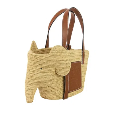 Pre-owned Loewe Brown Raffia Leather Handbag Tote Bag ()
