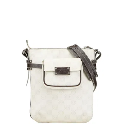 Pre-owned Loewe Brown White Leather Pvc Shoulder Bag () In Multi