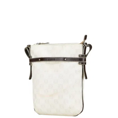 Pre-owned Loewe Brown White Leather Pvc Shoulder Bag () In Multi