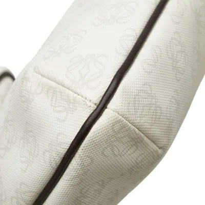 Pre-owned Loewe Brown White Leather Pvc Shoulder Bag () In Multi