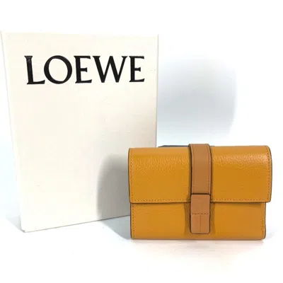 Pre-owned Loewe Brown Yellow Leather Wallet (tri-fold) ()