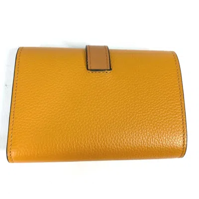 Pre-owned Loewe Brown Yellow Leather Wallet (tri-fold) ()
