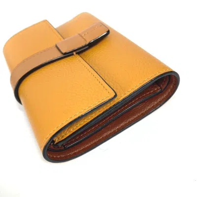 Pre-owned Loewe Brown Yellow Leather Wallet (tri-fold) ()