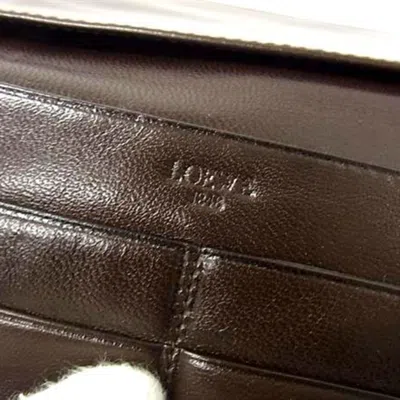 Pre-owned Loewe Dark Brown Leather Long Wallet (bi-fold) ()