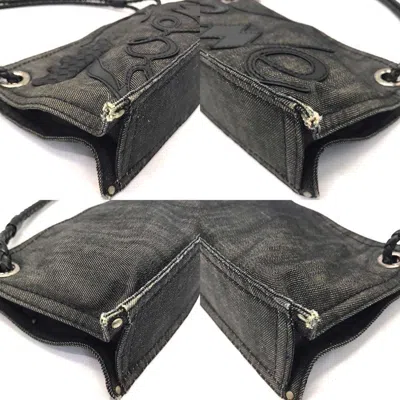 Pre-owned Loewe Gray Denim Leather Pouch ()