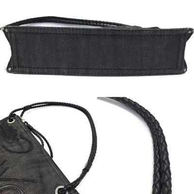 Pre-owned Loewe Gray Denim Leather Pouch ()