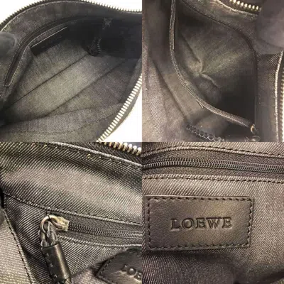 Pre-owned Loewe Gray Denim Leather Pouch ()