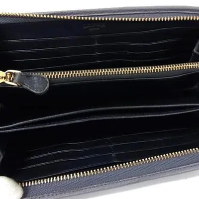 Pre-owned Loewe Gray Leather Long Wallet (bi-fold) ()