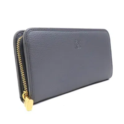 Pre-owned Loewe Gray Leather Long Wallet (bi-fold) ()