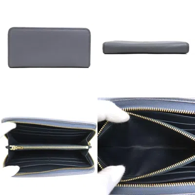 Pre-owned Loewe Gray Leather Long Wallet (bi-fold) ()