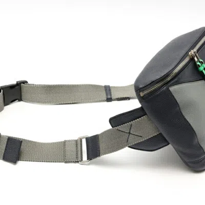 Pre-owned Loewe Gray Navy Leather Fanny Pack Sling Bag () In Multi